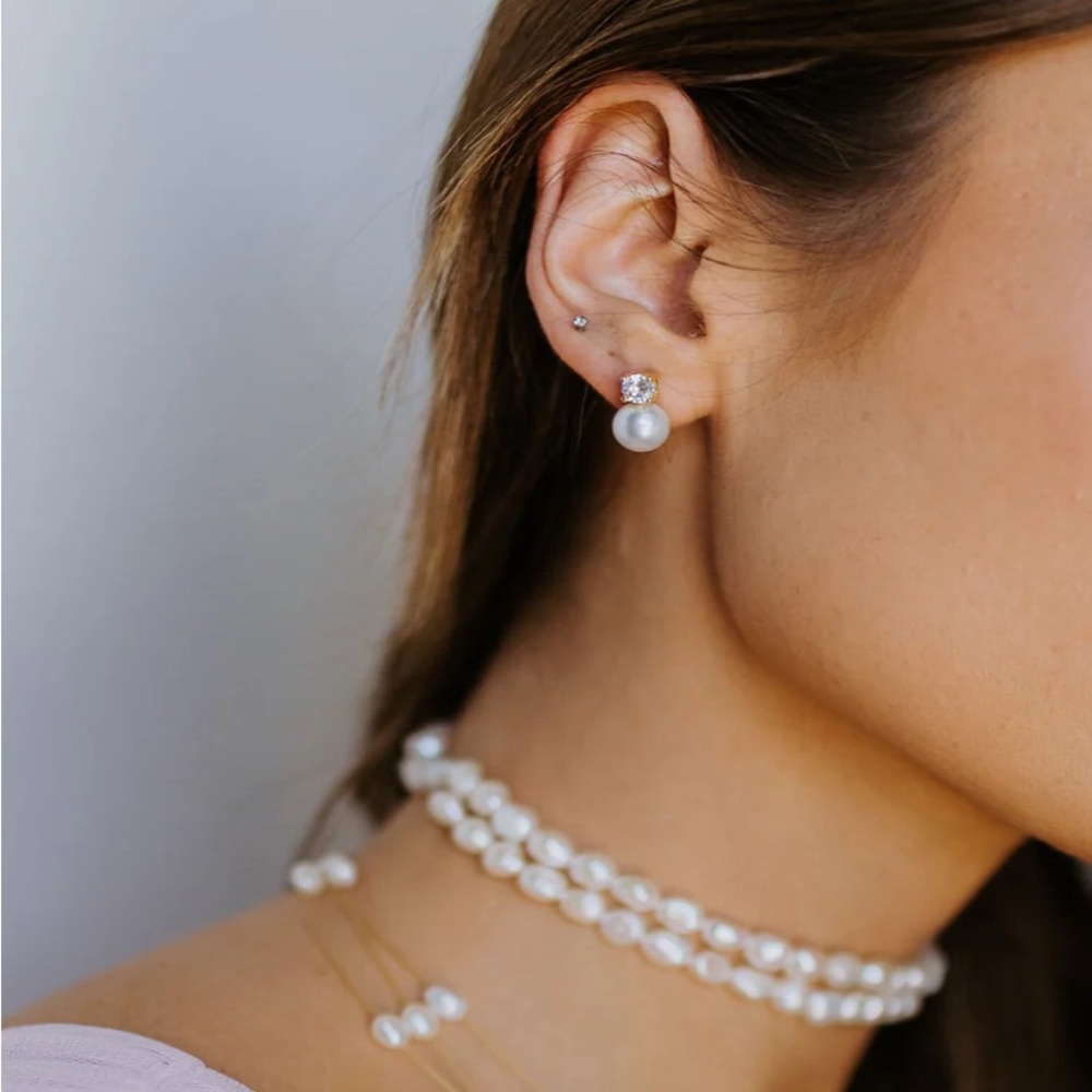 Pearl and Crystal Earrings